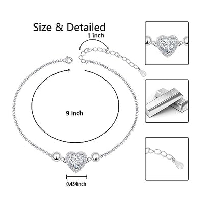 925 Sterling Silver Urn Bracelet for Ashes Women Cremation Jewelry | Memorial Keepsake Bracelet with Hidden Ashes Holder, Meaningful Remembrance Jewelry Gift for Loss of Loved One - style: Heart Urn Bracelet