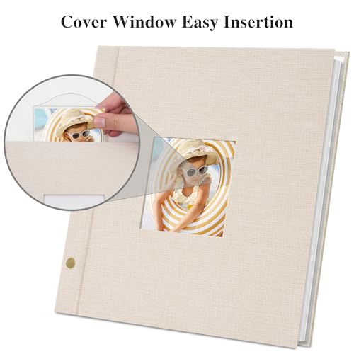 Linen Self Adhesive Photo Album 10x10 20 Pages Blue | Window cover, Small Scrapbook album, 2x3 4x6 5x7 photos, Graduation, Friendship - color: Blue, size: 20 Pages (10 Sheets), 10 x 10 Inch