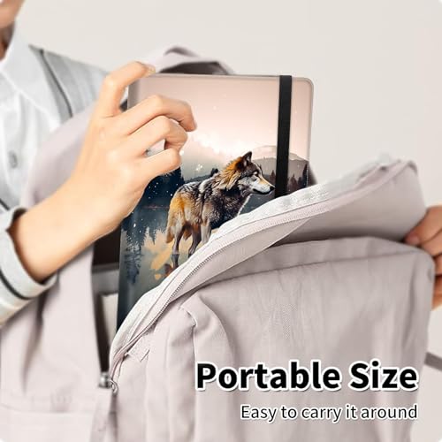 Photo Album 4x6 120 Pockets Photos with Elastic Band, Cute PU Leather Photo Books Small Mini Capacity Picture Album for Family Wedding Travel Anniversary Baby Vacation Pictures, Wolf Art - color: Wolf Art