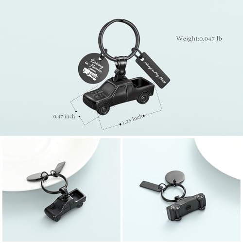 shajwo Pick Up Truck Urn Necklaces for Ashes for Men - color: Keychain-Black