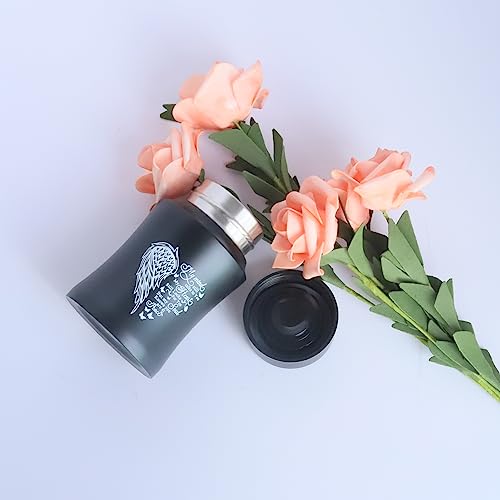 Stainless Steel Mini Cremation Urn - 4.5 Inches Small Keepsake Urn for Human Ashes - size: Wing-Black