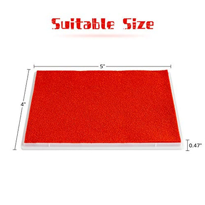 Ink Pad, 5x4'' Washable Non-Toxic Ink Stamp Pad for Baby Footprint Handprint, Red - color: Red