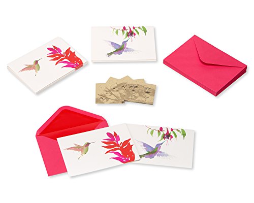 Papyrus Watercolor Hummingbird All Occasion Cards with Envelopes & Signature Seals, Blank Inside for Personalized Message (12-Count)