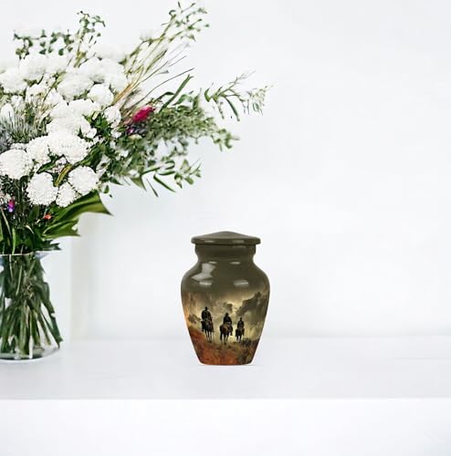 Cowboy Urn - Keepsake Urns for Human Ashes - Urn for Human Ashes - Ashes Urn - Cremation Urn for Ashes - Adult Urns for Human Ashes Men (3 inch Pack of 1) - size: #2 (Set of 1)
