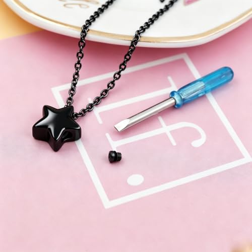 Little Star Cremation Urn Neckalce Small Charm Keepsake Ashes Holder Memorial Jewelry Urn Necklace for Ashes Cremation Jewelry - color: Customize