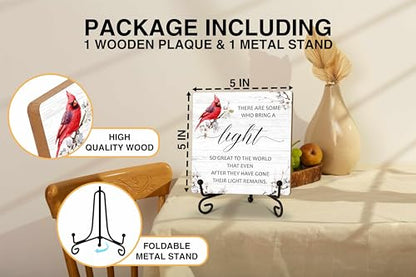 Remembrance Desk Decor, Sympathy Gifts for Family Loss Of Loved One, There Are Some Who Bring A Light Tabletop Sign for Home Office Bedroom, Memorial Wood Plaque With Iron Stand -24