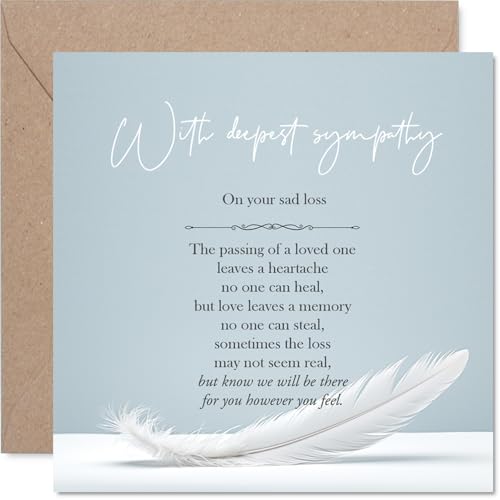 Stuff4 Sympathy Card, The Sad Loss of Your Friend | Bereavement Card for Colleague Friends, 5.7 x 5.7 Inch Neighbour Family Mournful Greeting Cards - color: Generic