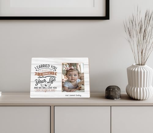 Memorial Picture Frame,In Memory Of Infant Pregnancy Loss Gifts,I Carried You Every Second Of Your Life,Fits 4x6 Wooden Photo Frames - color: Purple