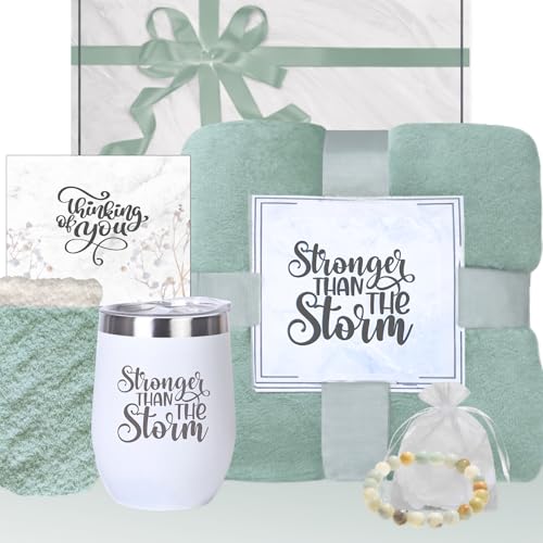 Cancer Care Package for Women with Blanket & Tumbler, Recovery Gift (Sage) - color: Sage Green