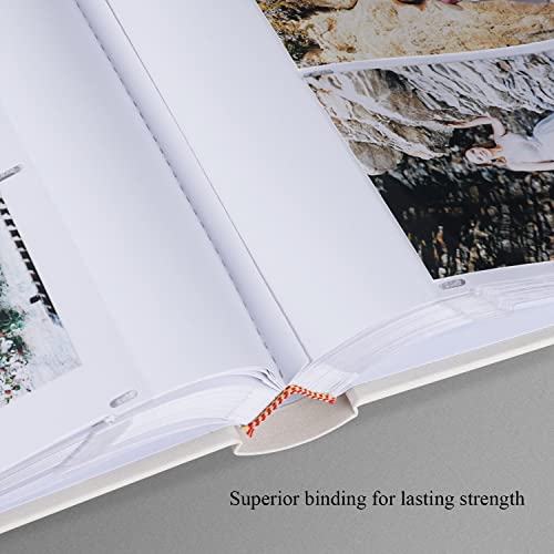 1DOT2 Photo Album with Writing Space, 100 Pages, Linen Cover, Beige - color: Beige