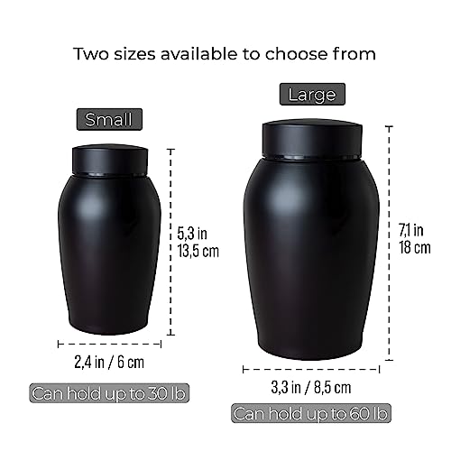 Personalized Cremation Keepsake Pet Ashes Urn Waterproof with Airtight Closure Customized Text Engraving Vase Container Memorial Dog Cat Funeral Decorative (Name w/Angel Wings & Halo)