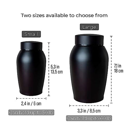Personalized Cremation Keepsake Pet Ashes Urn Waterproof with Airtight Closure Customized Text Engraving Vase Container Memorial Dog Cat Funeral Decorative (Name w/Angel Wings & Halo)