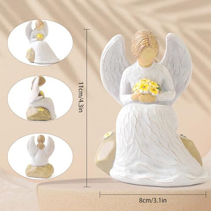 Guardian Angel Statues and Figurines, Hand-Painted Collectible Sculpture | Resin Angels Decorativos, Ornaments Mom Birthday Gifts, Home Decor Ornament - style: Guardian Angel