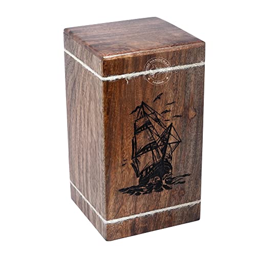 Rosewood Cremation Urns for Human Ashes Adult Large - Wooden Burial Urn for Columbarium - Funeral Urn Box (250 Cubic Inches - MW, Yatch) - color: Yatch, size: 250 Cubic Inches - MW