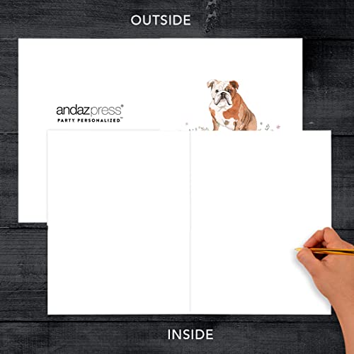 Andaz Press Jumbo Pet Sympathy Card with Envelope, Sorry For Your Loss, English Bulldog, Loss Of Pets Dog Grief Bereavement Card with Big Blank Space to Send to Friends, Family, 8.5" x 11", 1-Pack - color: English Bulldog