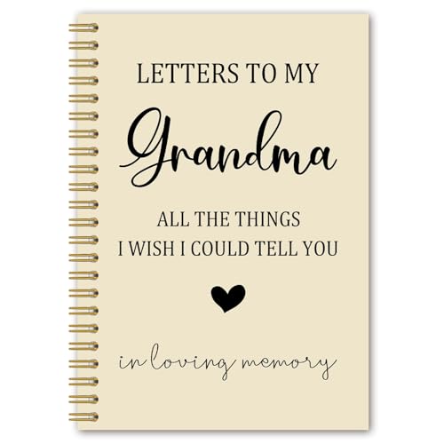 Grandma Memorial Gifts Spiral Notebook Journal, Sympathy Bereavement Gifts for Loss of Grandmother Notebook, Letters to My Grandma in Loving Memory Journal, 5.5x8.3 Inches - style: grandma