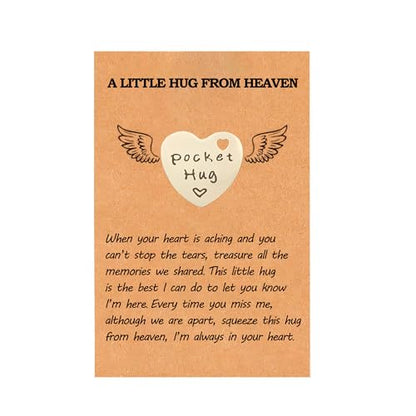 Pocket Hug from Heaven, Memorial Token Gift for Loss of Someone, Thinking of You Keepsake Keychain with Card