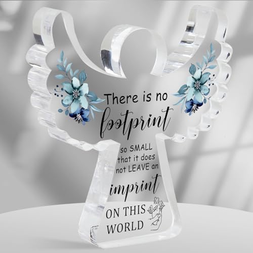 Sympathy Gifts, Miscarriage Gifts for Mothers, Remembrance Gift, Remember Me Grieving Present, Baby Footprint Memorial Angel Acrylic Decor, Funeral in Memory of Loss of Baby, Infant Loss Sympathy Gift - style: 032