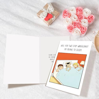 Funny Dog Birthday Card for Men Women, Hilarious Birthday Card for Dog Dad Mom, Humor Bday Cards from Pet, Will You Two Stop Wriggling - color: Birthday