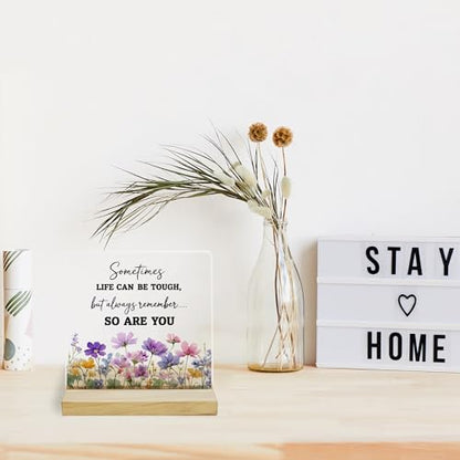 Inspirational Quotes Desk Decor Sign, Always Remember So Are You Acrylic Plaque - color: Soareyou