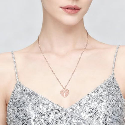 Angel Wings Necklace 925 Sterling Silver Guardian Angel Nurse RN Caduceus Pendant Charm Crystal Angel Jewelry Gifts for Women - style: E-Angel Wings Urn (Rose Golden)