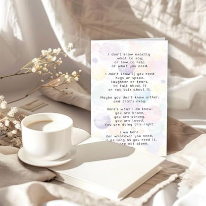 ICOOLYI Thinking of You Card, Encouragement Card for Someone Special | Get Well Soon Card with Envelope, Support Card for Husband Wife Friend Family During Difficult Times - color: WY-278