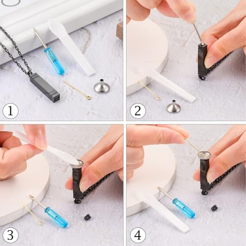 Abooxiu Screw with Screwdrivers for Urn Necklace Cremation Jewelry Ashes Keepsake Stainless Steel Replacement Black