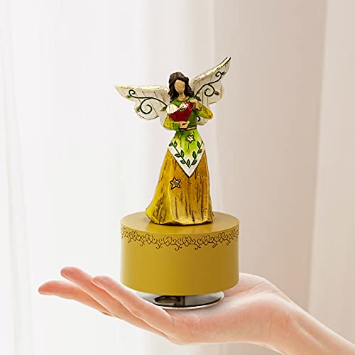Angel Music Box Sculpted Hand-Painted Musical Figure Gifts for Mom and Daughter