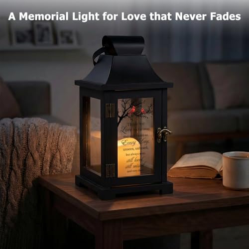 Memorial Lantern Sympathy Gift for Loss of Loved One Grief Gift - color: Those We Love Don’t Go Away Black
