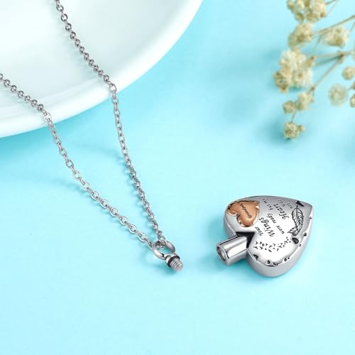 Waterproof Urn Necklace for Ashes-Heart Ash Holder Pendant -Never Fade-Never Fade, Rustproof Cremation Jewelry for Ashes for Women - style: Grandpa