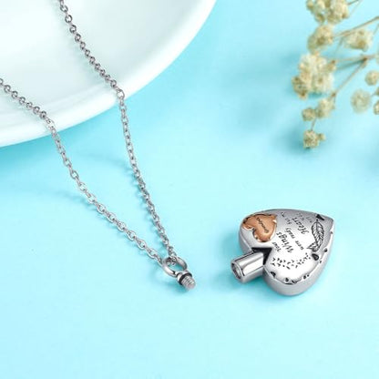 Waterproof Urn Necklace for Ashes-Heart Ash Holder Pendant -Never Fade-Never Fade, Rustproof Cremation Jewelry for Ashes for Women - style: Grandpa