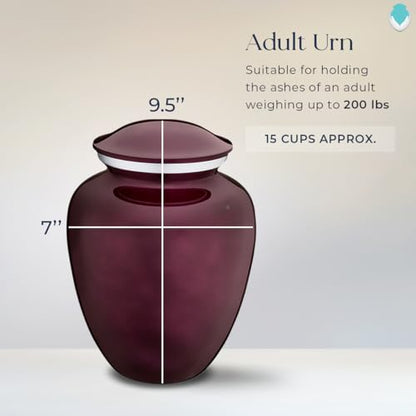 Geturns Embrace Adult Personalized Doves Cremation Urns for Human Ashes I Large Picture Cherry Purple Funeral Urn for Adult Men and Women with Double Side Engraving I 200 lbs - color: _Cherry Purple (Double Sided)