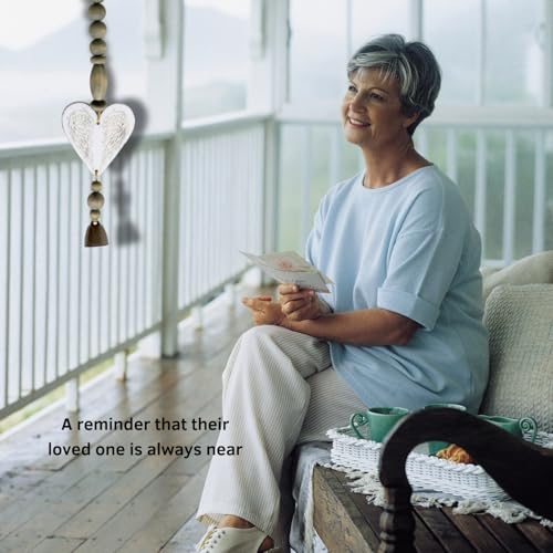 Sympathy Wind Chime - Modern White Memorial Gift for Loss of Mom, Dad, Husband - 23 inches