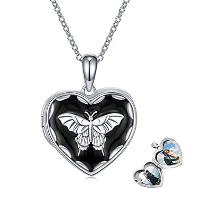 Butterfly Locket Necklace That Holds Pictures 925 Sterling Silver Locket Necklace That Holds Pictures Memorial Keepsake Photos Locket Pendant Jewelry Gifts For Women Loved One