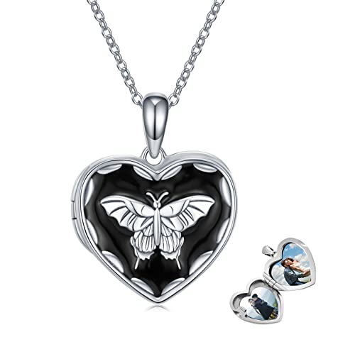 Butterfly Locket Necklace That Holds Pictures 925 Sterling Silver Locket Necklace That Holds Pictures Memorial Keepsake Photos Locket Pendant Jewelry Gifts For Women Loved One