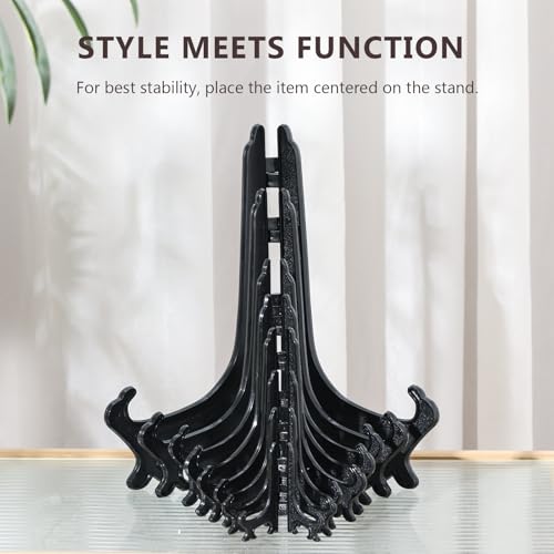 Artliving 8 Inch Black 6pcs/Set Plastic Easels Plate Display Stands Picture Frame Stand Holder - color: Black, size: 8 inch (6 pack)
