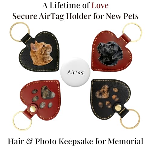 Pet Fur Keepsake Keychain - Dog Hair & Cat Fur Memory Charm, Pet Memorial Gift for Dog and Cat Lovers （Red+Black，2-Piece Basic）
