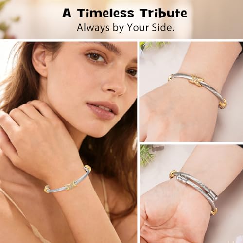 Abooxiu Stainless Steel Ash Bracelet for Men & Women - Memorial Ashes Holder, Filling at Both Ends - color: Infinity-Silver