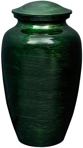 Alpha Living Home Metal Cremation Urn for Human Ashes 11" - Green - color: Green/Black, size: Classic Marble 11"H x 6"W