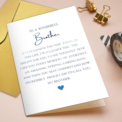 Qiliji Funny Birthday Card for Brother, Hilarious Brother Birthday Card, Bro Bday Card from Sister Brother, To A Wonderful Brother Proud To Call You A Brother - color: Brother Birthday