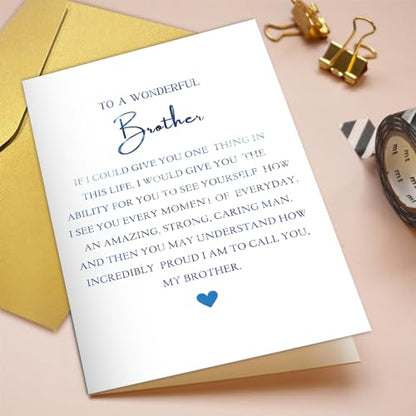 Qiliji Funny Birthday Card for Brother, Hilarious Brother Birthday Card, Bro Bday Card from Sister Brother, To A Wonderful Brother Proud To Call You A Brother - color: Brother Birthday