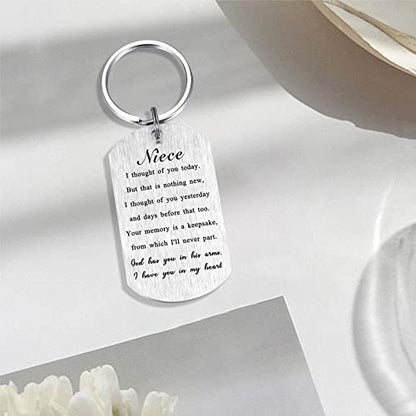 Alotozo Memorial Gifts - Sympathy Keychain for Loss of Loved One - color: Niecce Memorial Gifts