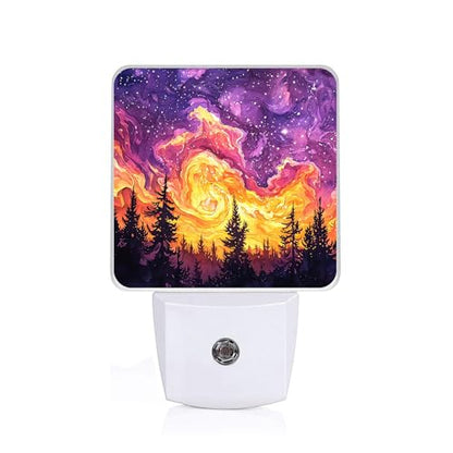Misty Forest Night Light,Night Lights Plug into Wall,Led Lamp for Stairway/Hallway/Bedroom 0.5W Nightlight Sleep Friendly - color: Misty Forest