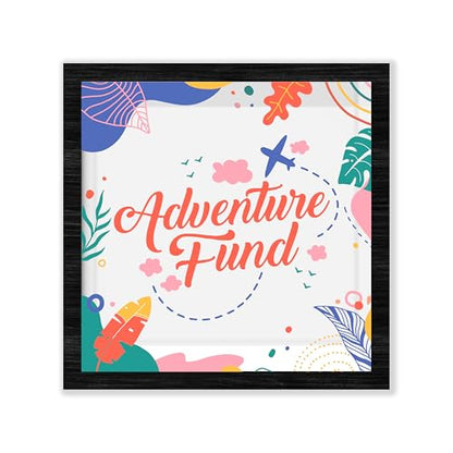Black Travel Shadow Box Frame with Slot, Adventure Fund Boxes Frames for Fund, 8x8 Memory Box for Keepsakes, Travel Gifts and Decorations, 18 - size: adventure fund