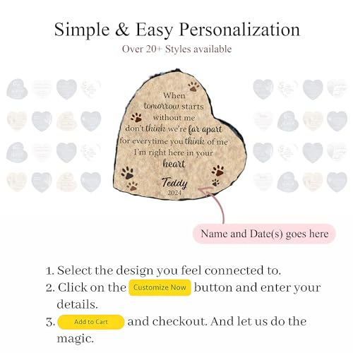 Personalized Cat Memorial Stone, Dog Cat Loss Memorial Gift, Loss of Cat Sympathy Gift, Memorial Plaque Pet Passing Away Gift (S-008) - color: S-008