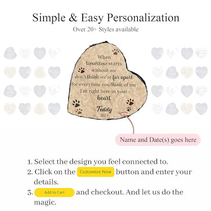 Personalized Cat Memorial Stone, Dog Cat Loss Memorial Gift, Loss of Cat Sympathy Gift, Memorial Plaque Pet Passing Away Gift (S-008) - color: S-008