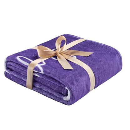 Thinking of You Gifts for Women Men – Get Well Blanket 50x60 Inch, Purple Flannel Comfort Hug Blanket, Sympathy Throw for After Surgery, Chemo, Illness, Recovery - color: Get Well-purple