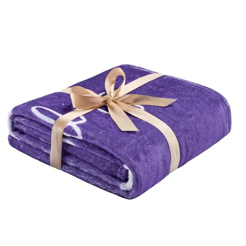 Thinking of You Gifts for Women Men – Get Well Blanket 50x60 Inch, Purple Flannel Comfort Hug Blanket, Sympathy Throw for After Surgery, Chemo, Illness, Recovery - color: Get Well-purple