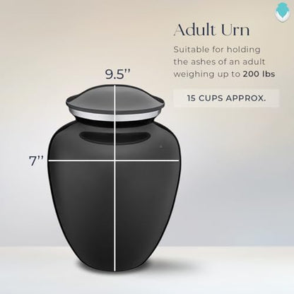 Embrace Adult Personalized Doves Cremation Urns for Human Ashes I Large Picture Charcoal Funeral Urn for Adult Men and Women with Double Side Engraving I 200 lbs - color: _Charcoal (Double Sided)