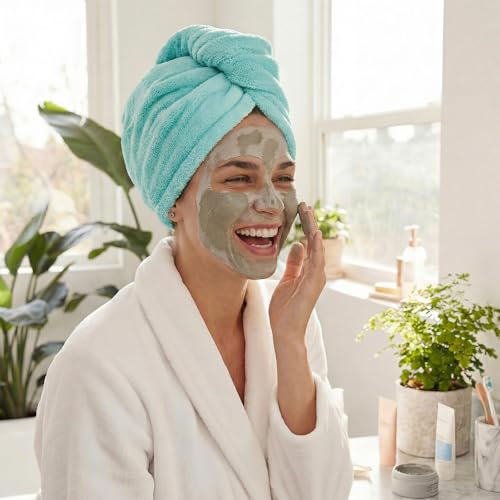 Self Care Gift Basket for Mother with Flannel Blanket, Eye Mask, Shower Cap, Cup, Socks, Get Well Soon Care Package for Women Mom Wife Girlfriend Sister (Teal) - color: Teal